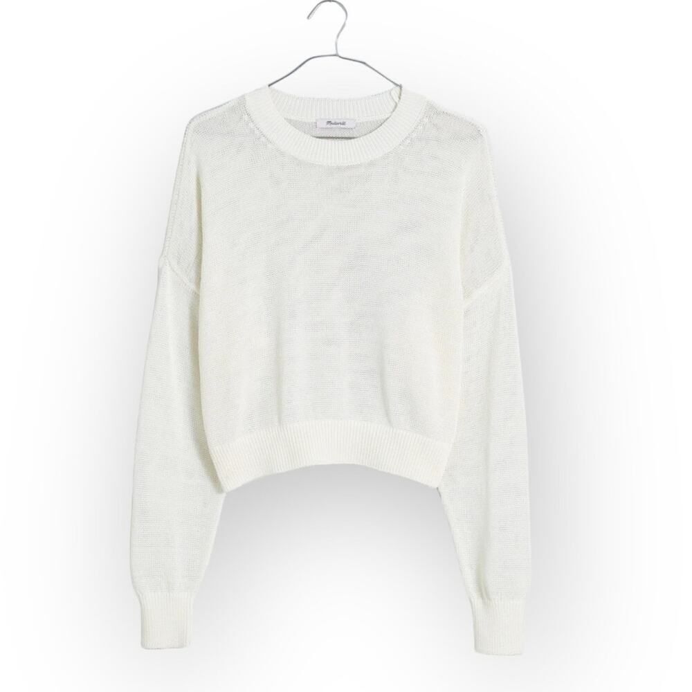 Madewell Loose-Knit Crewneck Sweater Women's XXS Natural Long Sleeve NWT READ